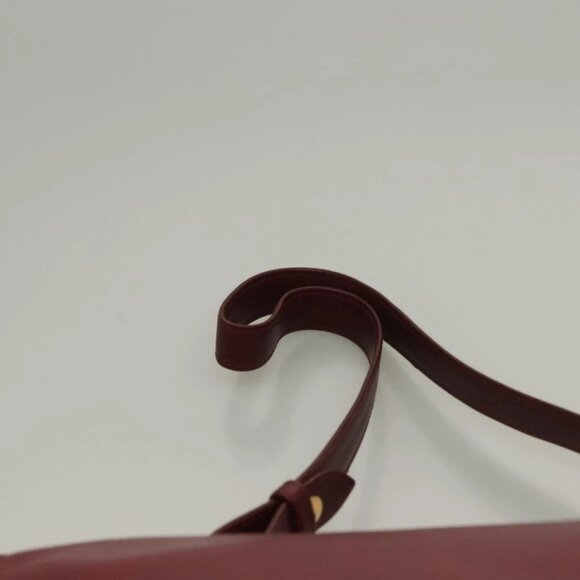 CARTIER Briefcase Leather Bordeaux Gold Auth - Picture 9 of 16